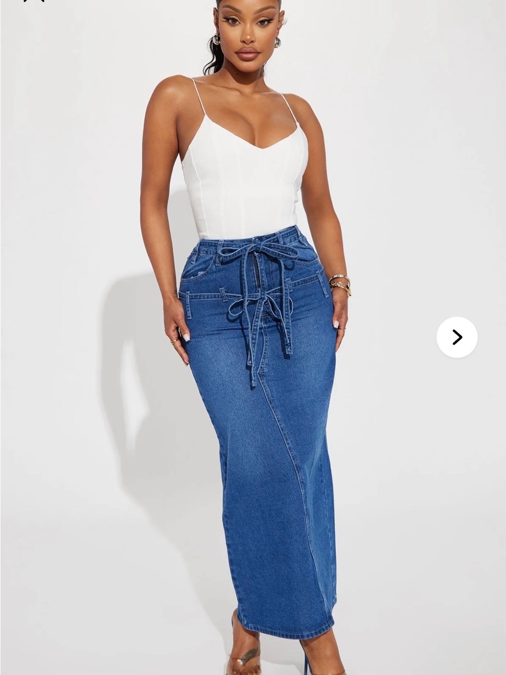 Final price $10  small fashion nova new Blue Denim Maxi Skirt